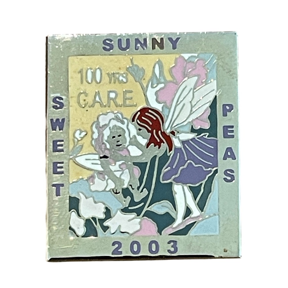 00078 - Sunny Sweet Peas 2003 C.A.R.E. 100 Yr Vintage Charlene Carpenter Pin